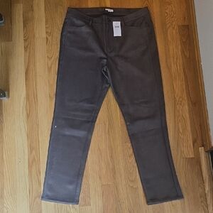 J. Jill Mocha Faux Leather Pants